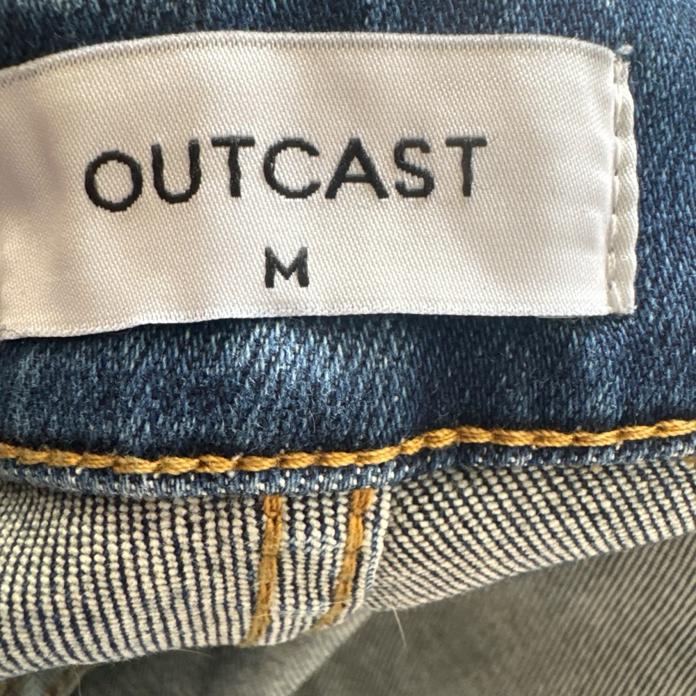 Women’s Outcast Jeans With Rhinestones And Bleach Detail Size M Frayed Hem - Picture 15 of 15